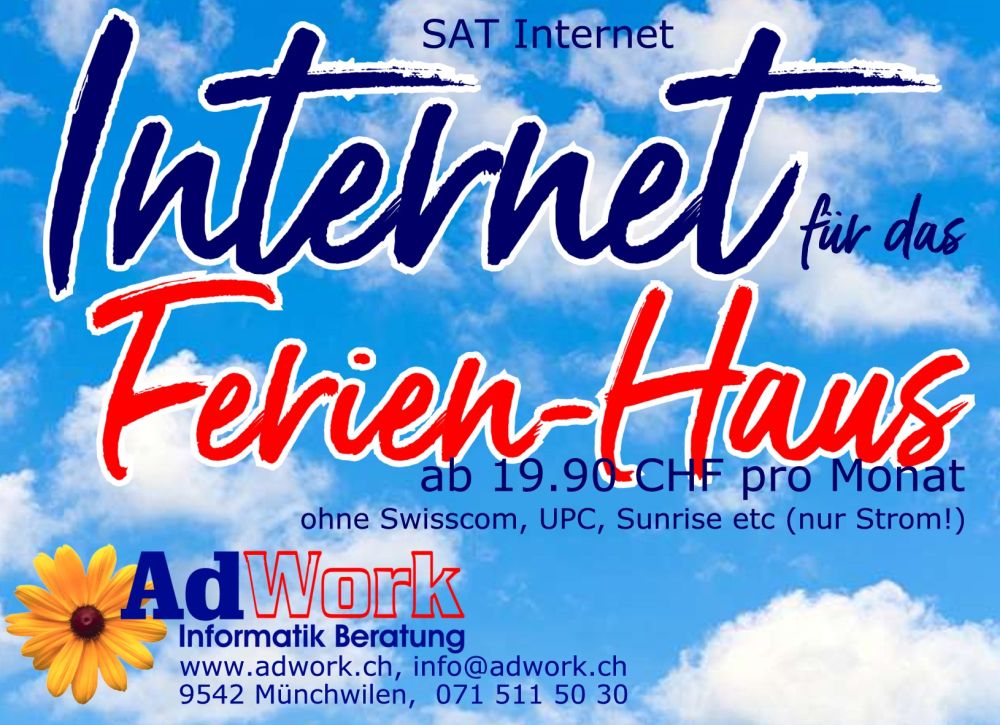 Internetverbindung für Ihr Ferienhaus ohne Swisscom von AdWork